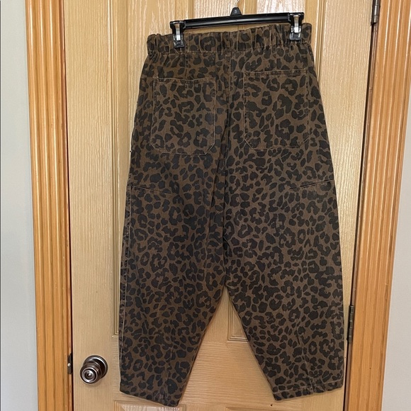 Entro Animal Print Trousers. Barrel leg , cropped - Picture 3 of 6